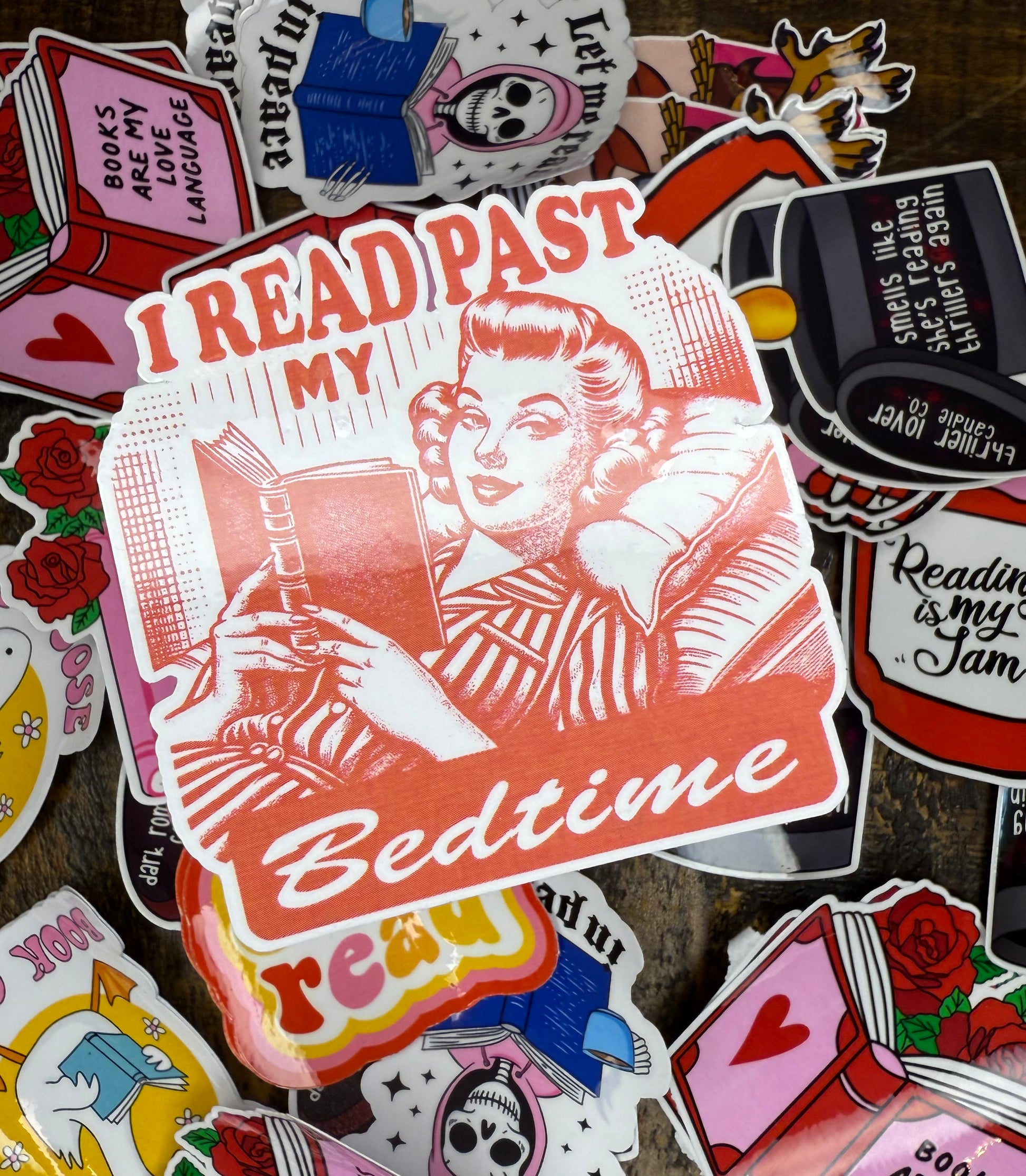 I Read Past My Bedtime Vintage Sticker