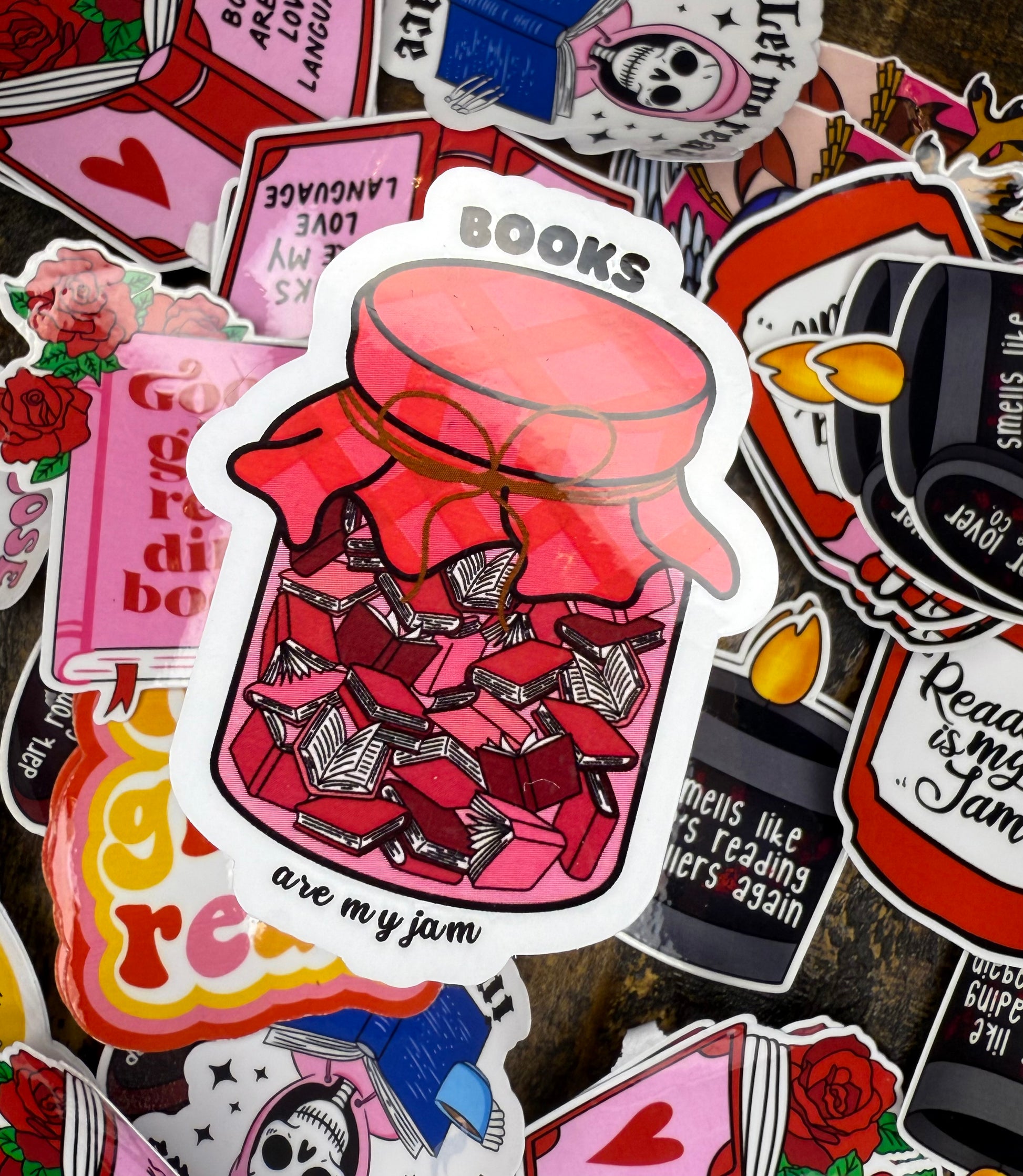 Books are my Jam 3in Sticker