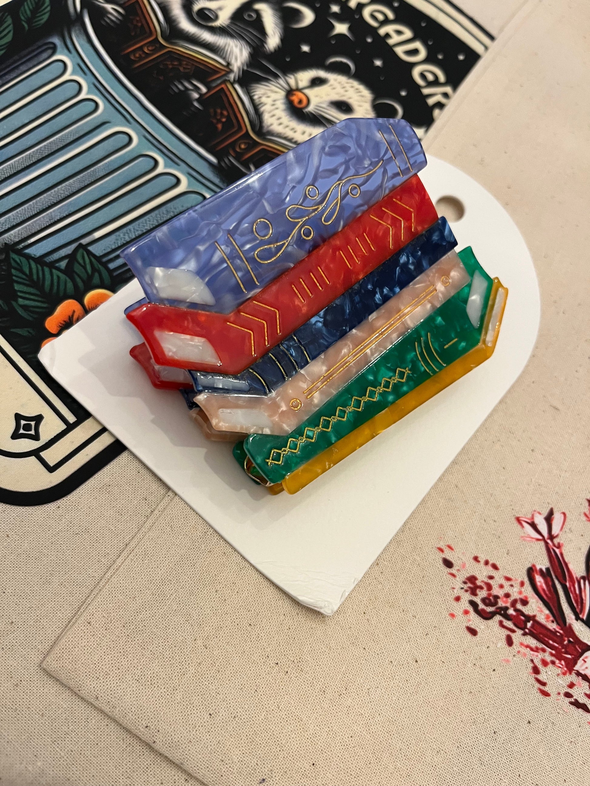 Book Stack Hair Clip