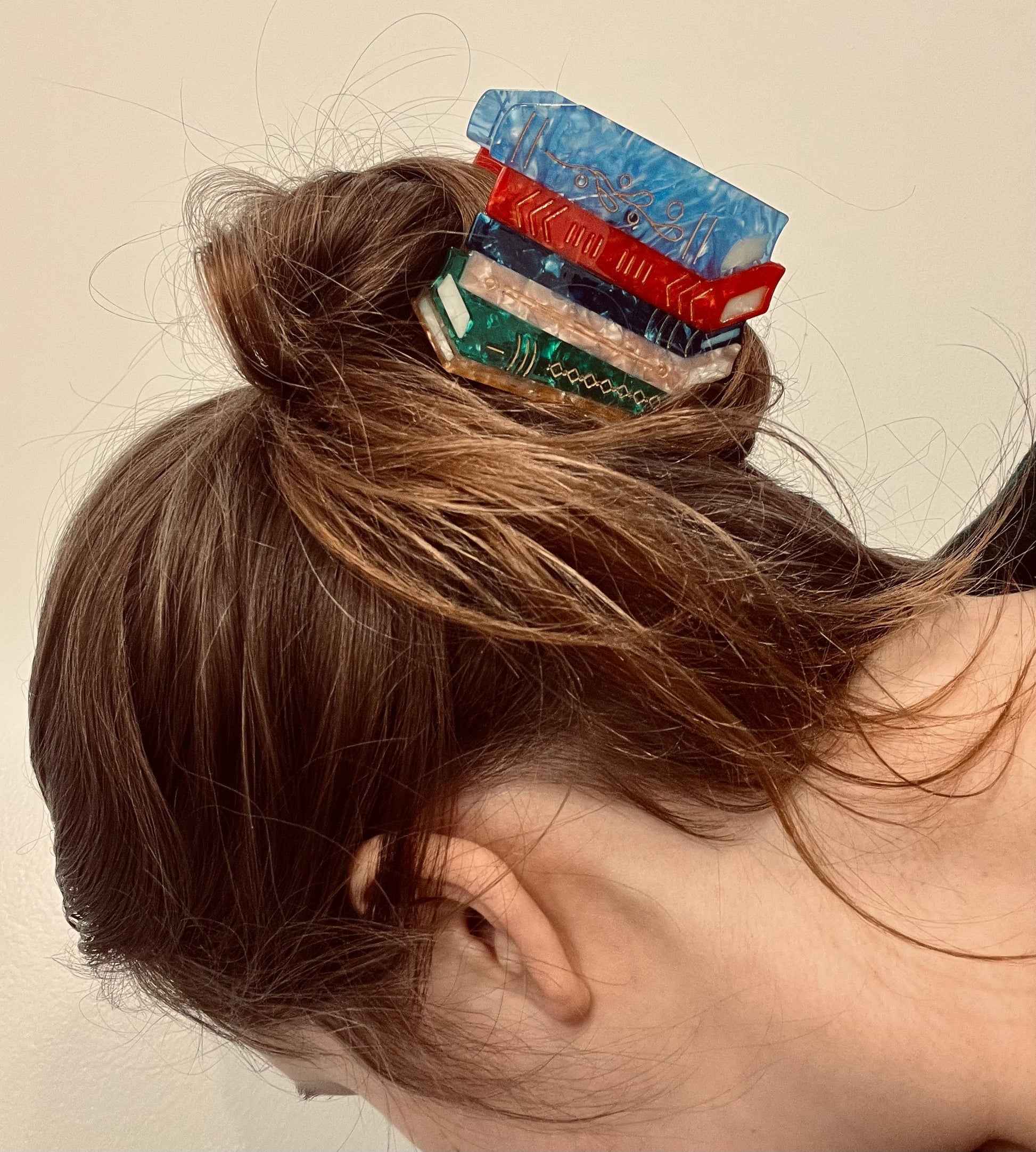 Book Stack Hair Clip