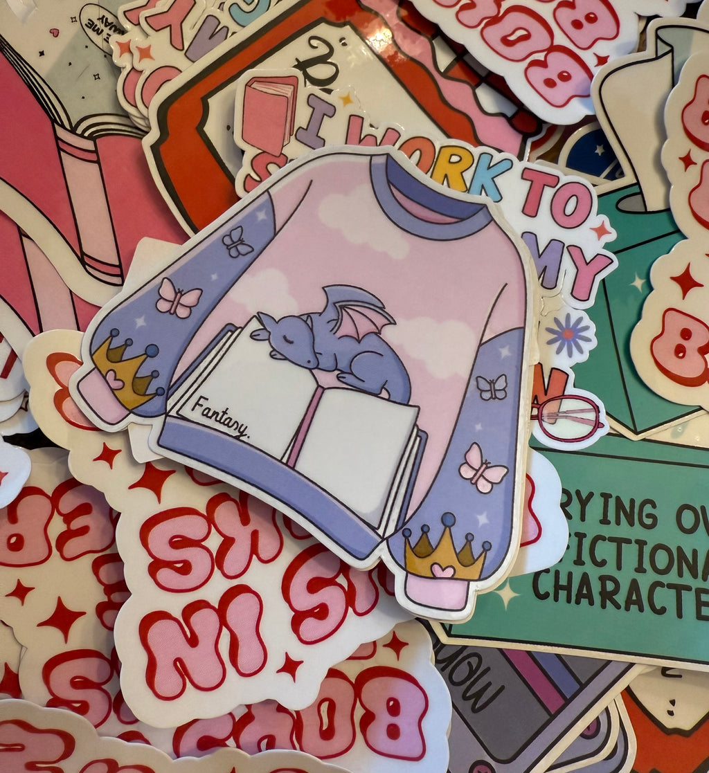 Book Sweater 3in Sticker