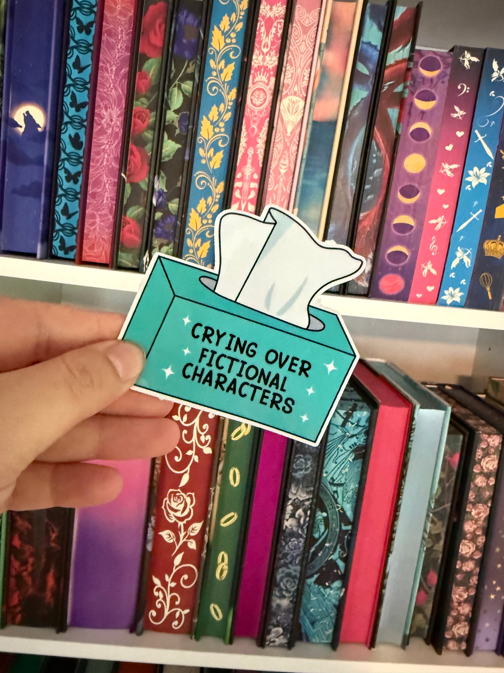 crying over fictional characters sticker